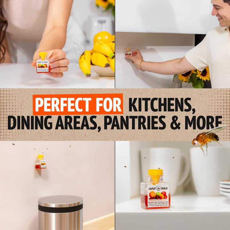Super Ninja Fruit Fly Trap - Ultimate Indoor Solution for Fruit Fly Control - Eco-Friendly & Long-Lasting Effectiveness!