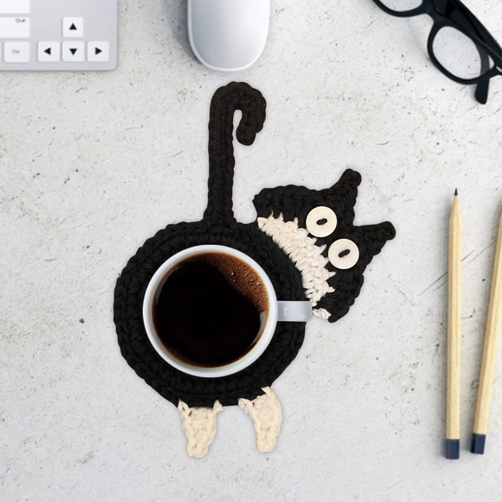Charming Cat-Themed Heat Resistant Coasters – Stylish Placemats for Coffee and Tea Lovers!