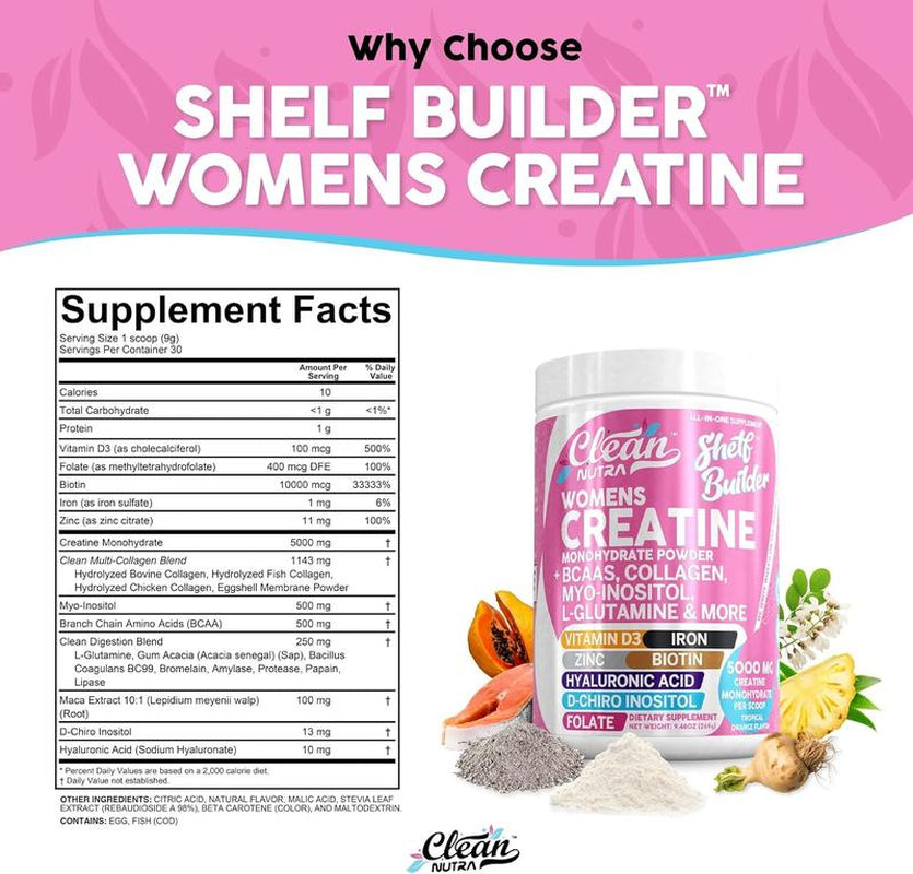 Ultimate Women's Creatine Monohydrate Supplement with BCAA, Collagen, Biotin & More for Enhanced Performance and Wellness