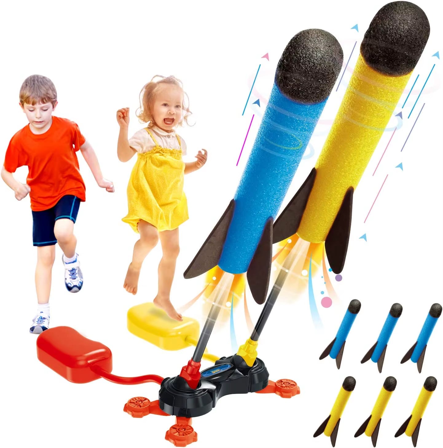 Ultimate Outdoor Foam Rocket Launcher - Fun Dueling Games with Stomp Launch Pad - Perfect STEM Gift for Kids!