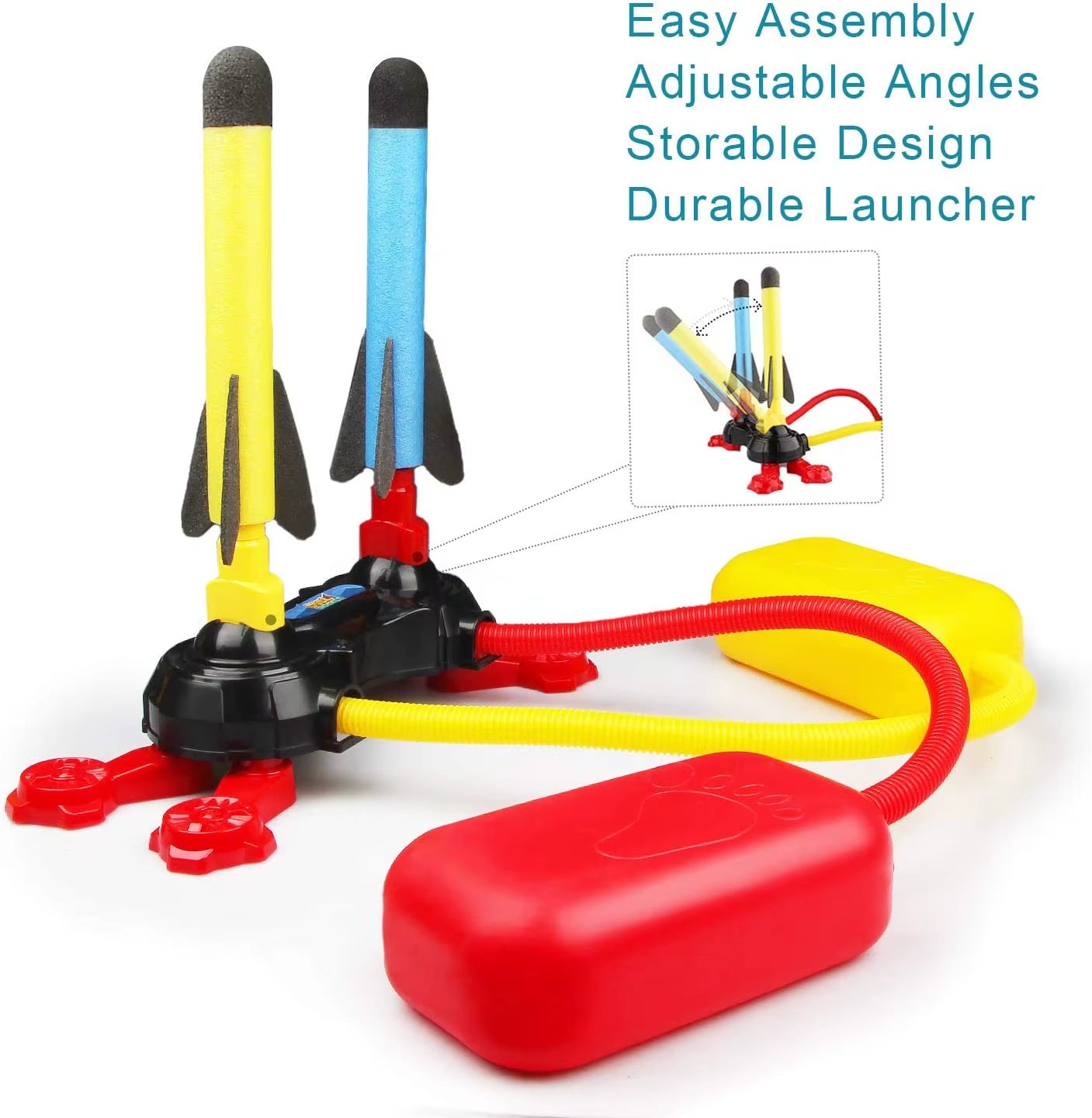 Ultimate Outdoor Foam Rocket Launcher - Fun Dueling Games with Stomp Launch Pad - Perfect STEM Gift for Kids!