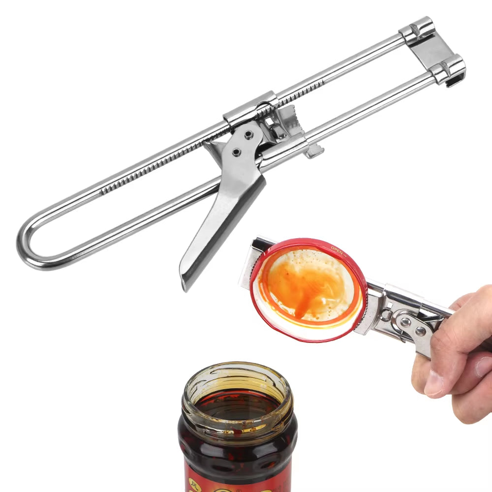Ultimate Stainless Steel Can Opener & Jar Lid Gripper - Your Must-Have Kitchen Tool!