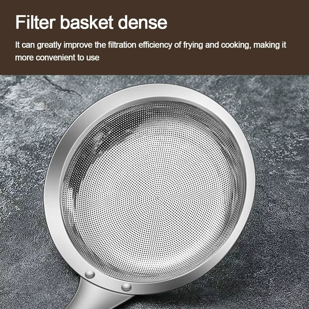 Elevate Your Cooking with the 304 Stainless Steel Fine Mesh Skimmer Spoon for Effortless Grease and Foam Removal