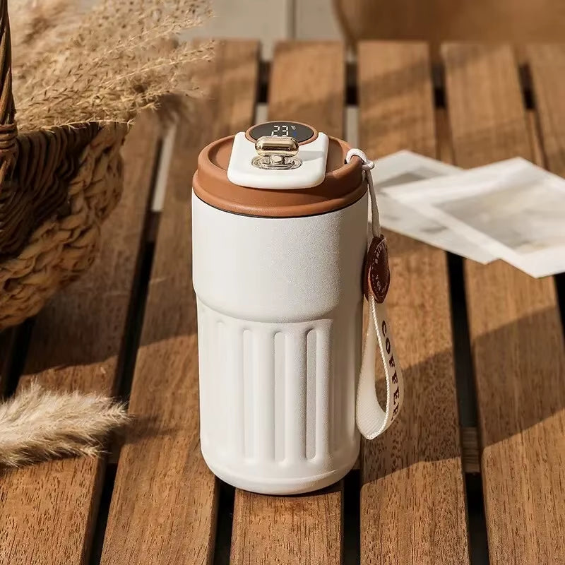 Smart Temperature Display Stainless Steel Insulated Car Mug - Perfect Gift for Beverage Lovers