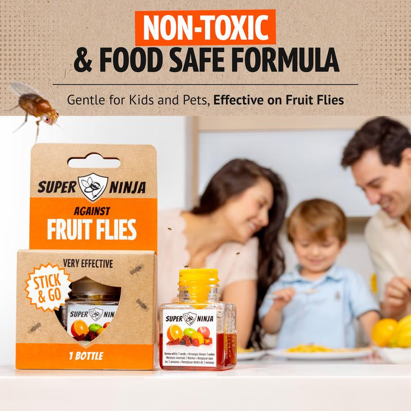 Super Ninja Fruit Fly Trap - Ultimate Indoor Solution for Fruit Fly Control - Eco-Friendly & Long-Lasting Effectiveness!