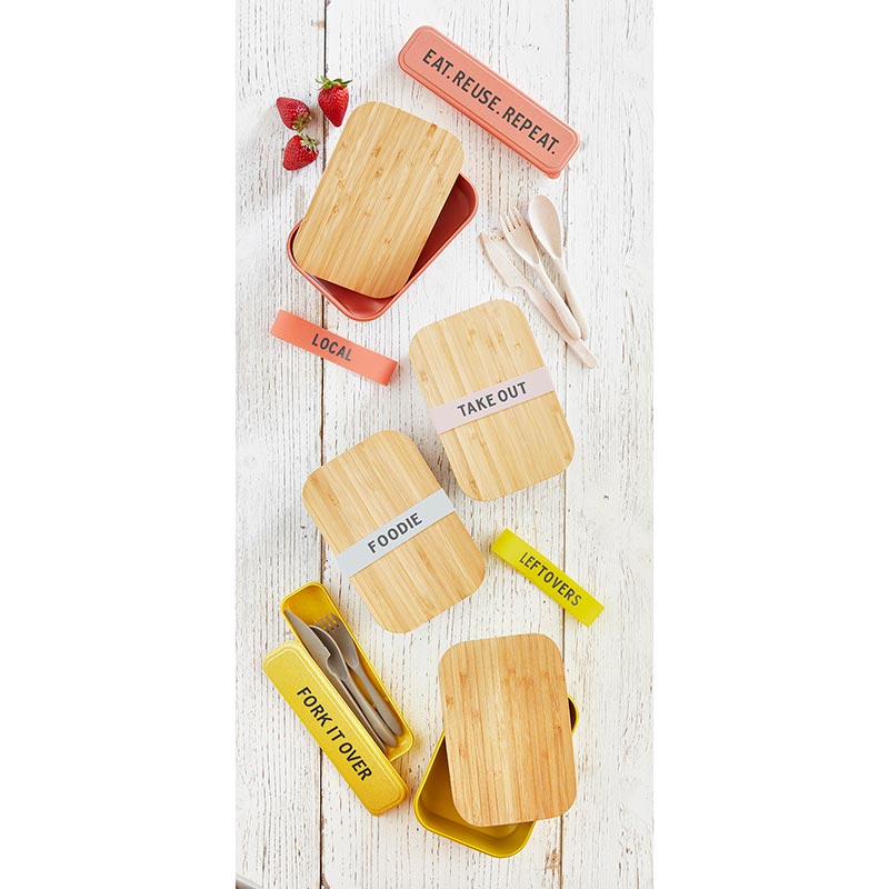 Take Out Bamboo Lunch Box in Blush Pink | Eco-Friendly and Sustainable