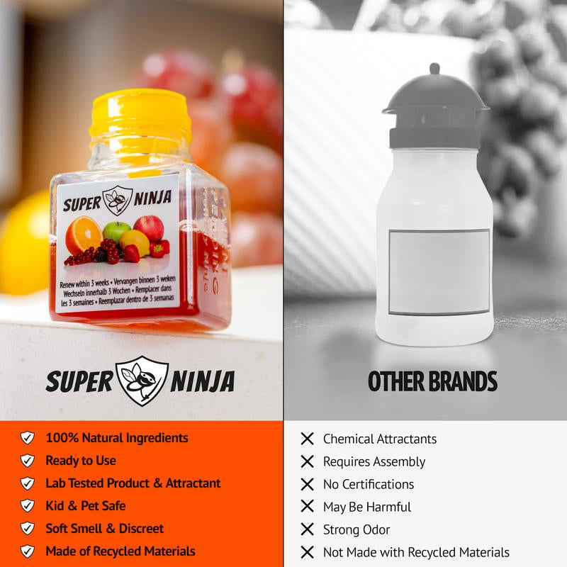 Super Ninja Fruit Fly Trap - Ultimate Indoor Solution for Fruit Fly Control - Eco-Friendly & Long-Lasting Effectiveness!