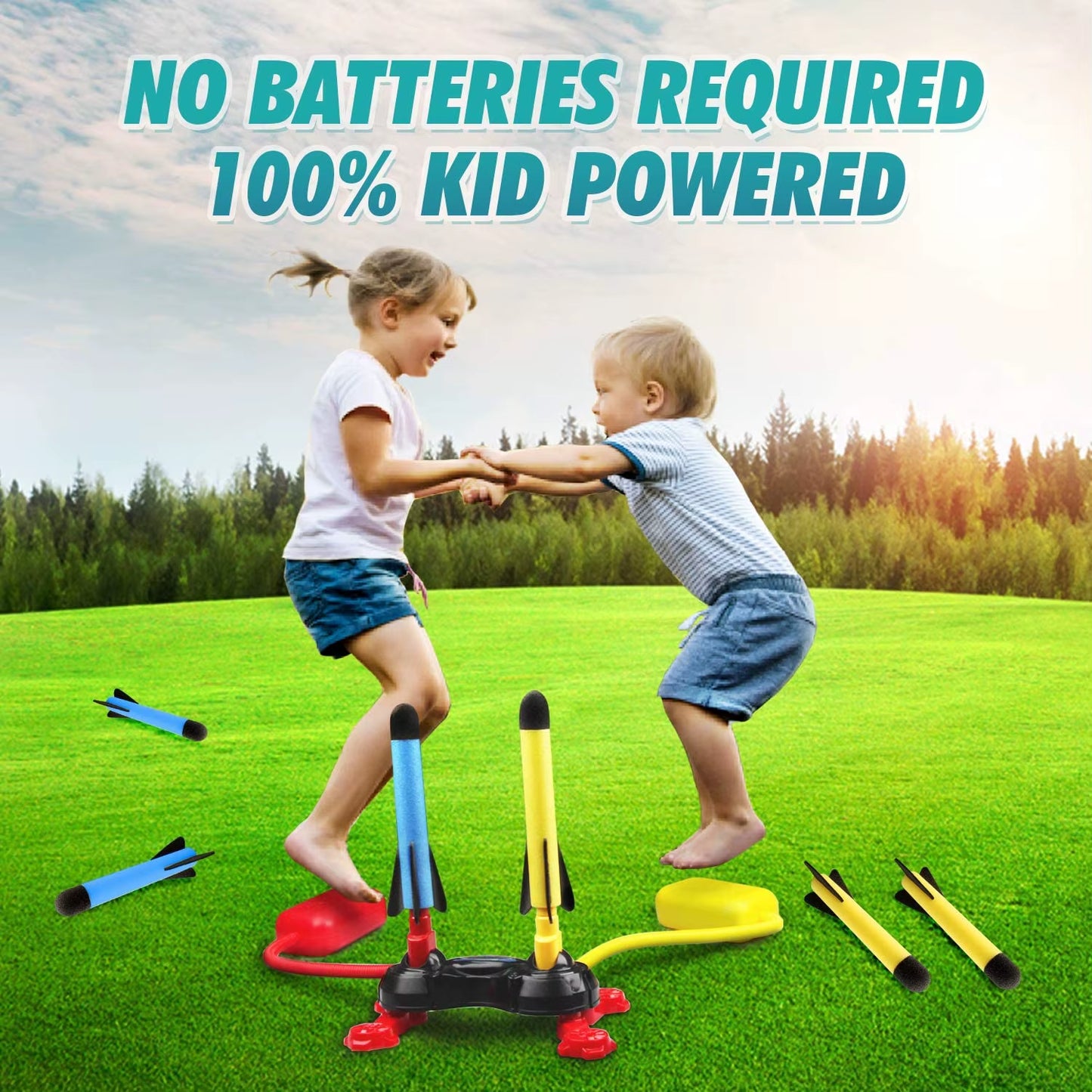 Ultimate Outdoor Foam Rocket Launcher - Fun Dueling Games with Stomp Launch Pad - Perfect STEM Gift for Kids!