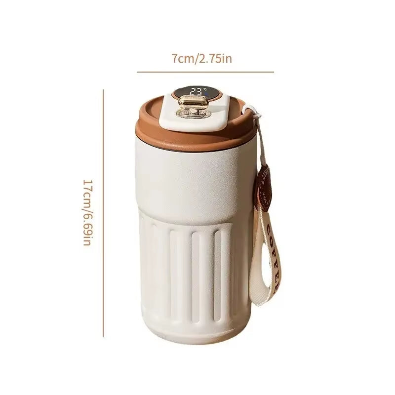 Smart Temperature Display Stainless Steel Insulated Car Mug - Perfect Gift for Beverage Lovers