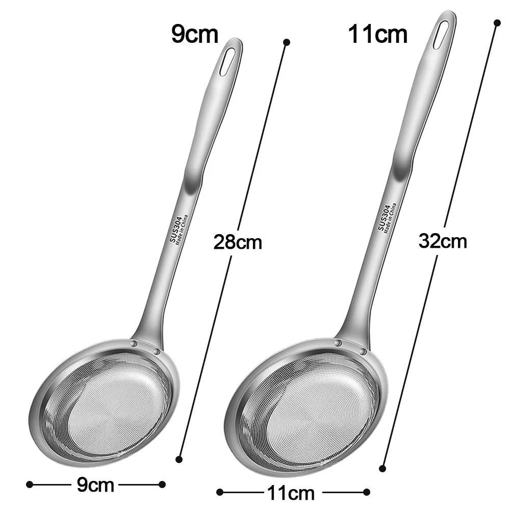 Elevate Your Cooking with the 304 Stainless Steel Fine Mesh Skimmer Spoon for Effortless Grease and Foam Removal