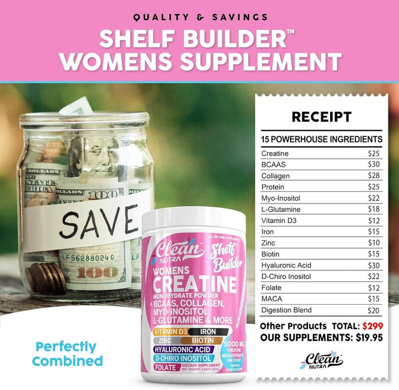 Ultimate Women's Creatine Monohydrate Supplement with BCAA, Collagen, Biotin & More for Enhanced Performance and Wellness