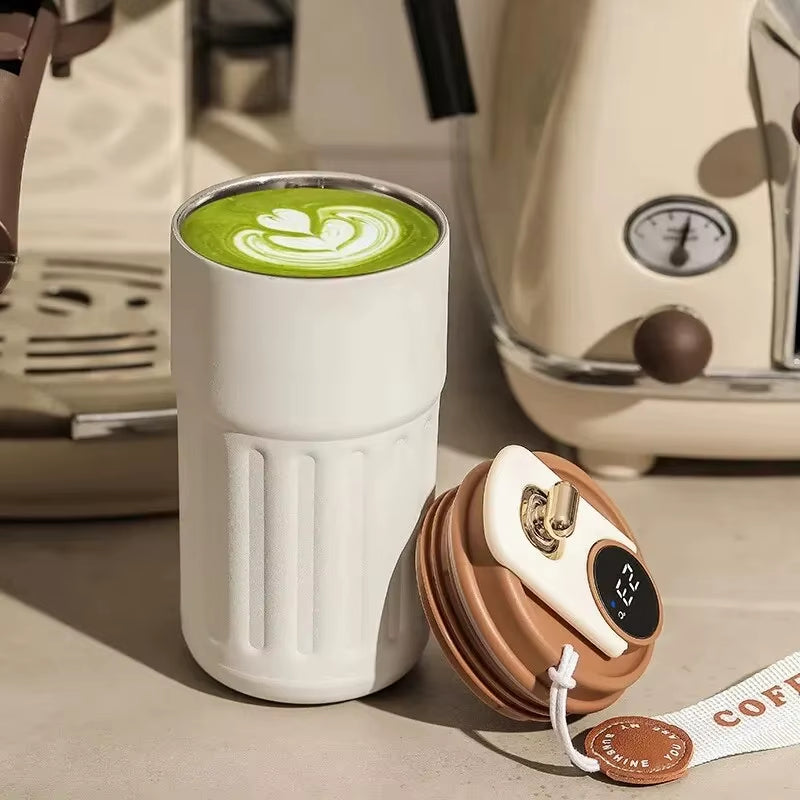 Smart Temperature Display Stainless Steel Insulated Car Mug - Perfect Gift for Beverage Lovers