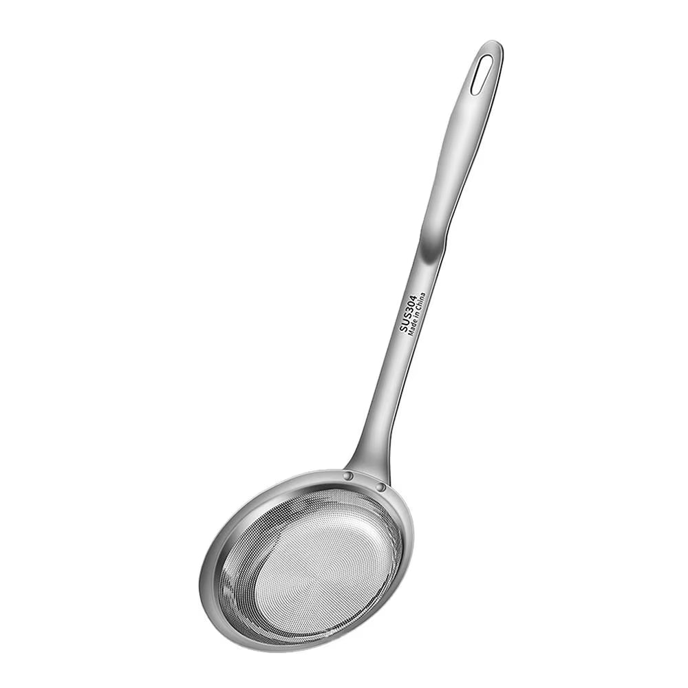 Elevate Your Cooking with the 304 Stainless Steel Fine Mesh Skimmer Spoon for Effortless Grease and Foam Removal