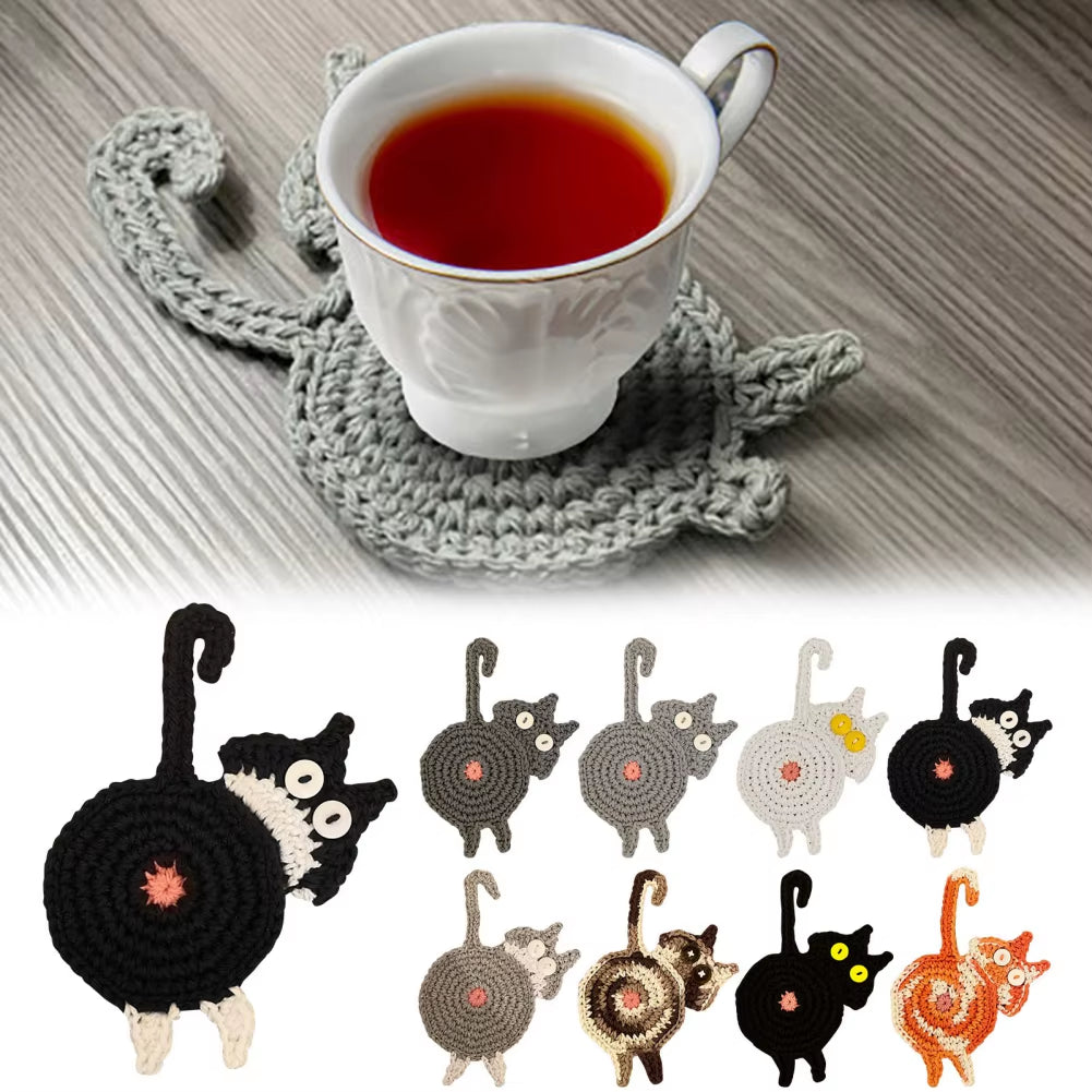 Charming Cat-Themed Heat Resistant Coasters – Stylish Placemats for Coffee and Tea Lovers!