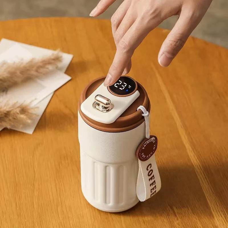 Smart Temperature Display Stainless Steel Insulated Car Mug - Perfect Gift for Beverage Lovers