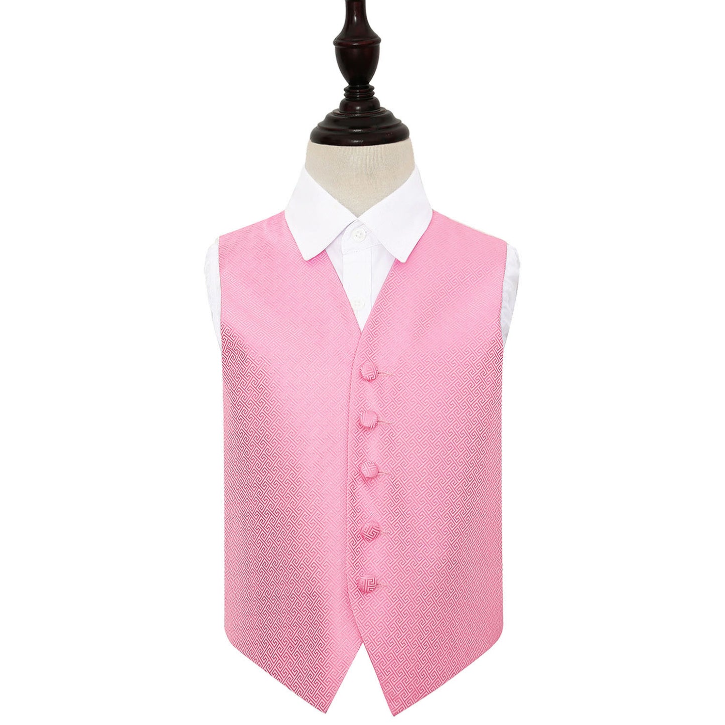 Greek Key Waistcoat - Boys - Baby Pink, 26'