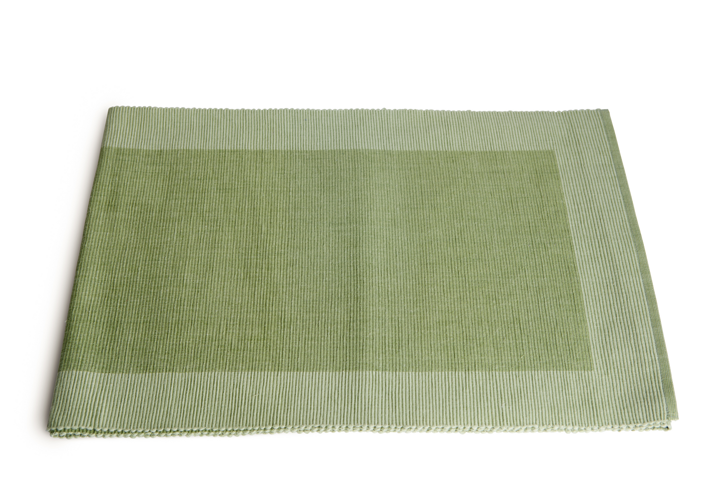 Luxury Table Runner Green - Organic Cotton & Handmade