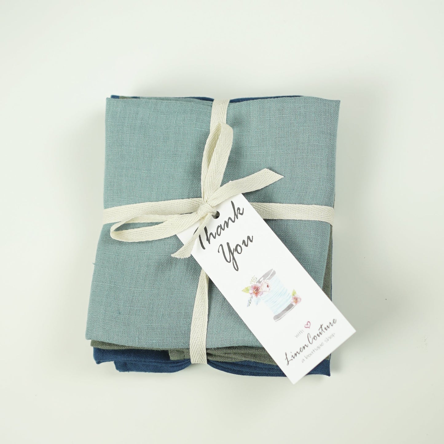 Greyish Mint linen table runner