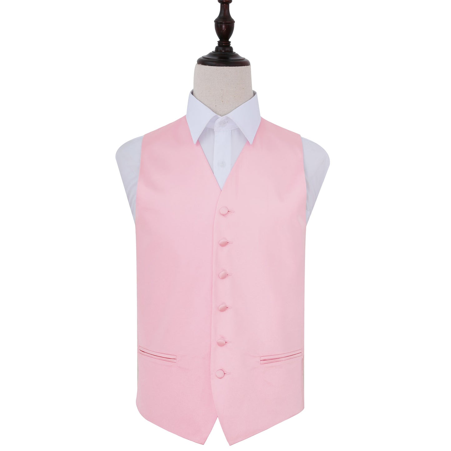 Plain Satin Waistcoat - Baby Pink, 42'