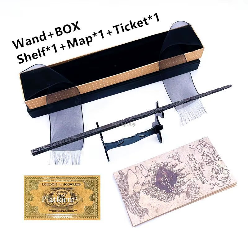 Enchanting Anime Cosplay Magic Metal Core Wand with Elegant Decorative Box - Perfect Children's Accessory Toy