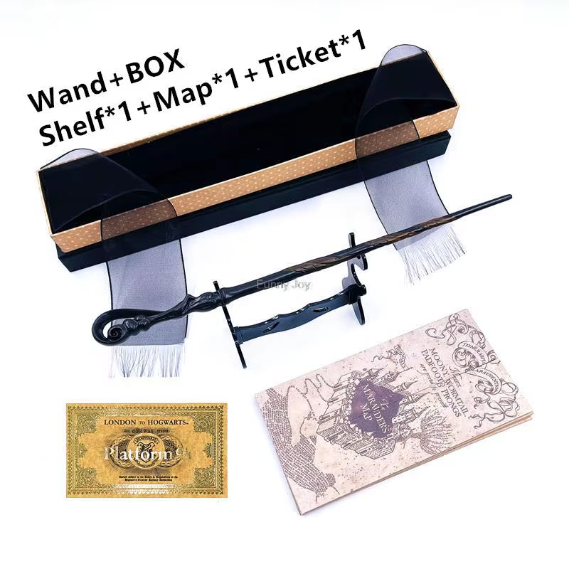 Enchanting Anime Cosplay Magic Metal Core Wand with Elegant Decorative Box - Perfect Children's Accessory Toy
