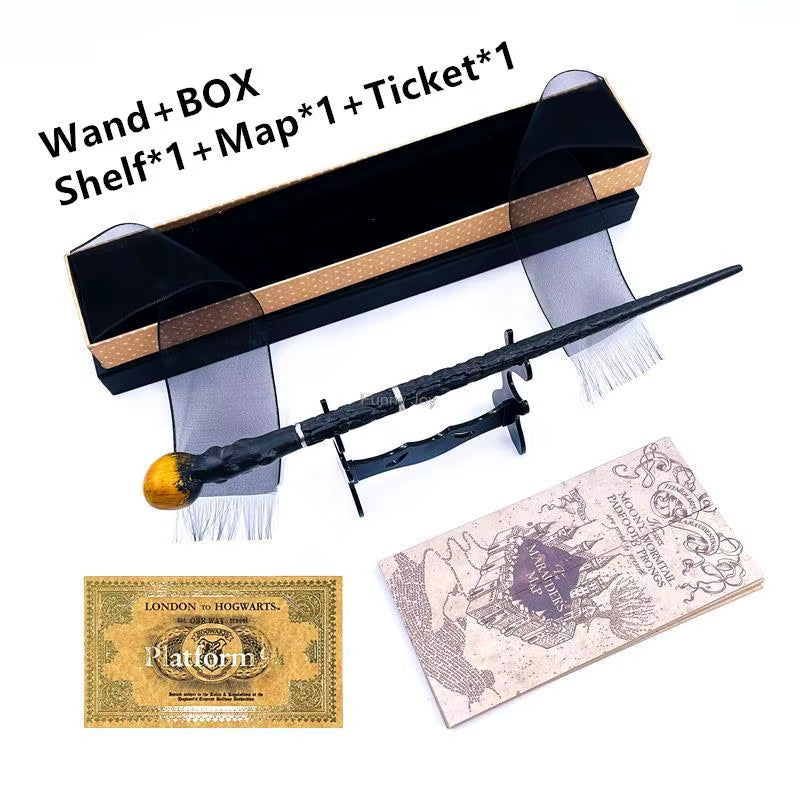 Enchanting Anime Cosplay Magic Metal Core Wand with Elegant Decorative Box - Perfect Children's Accessory Toy