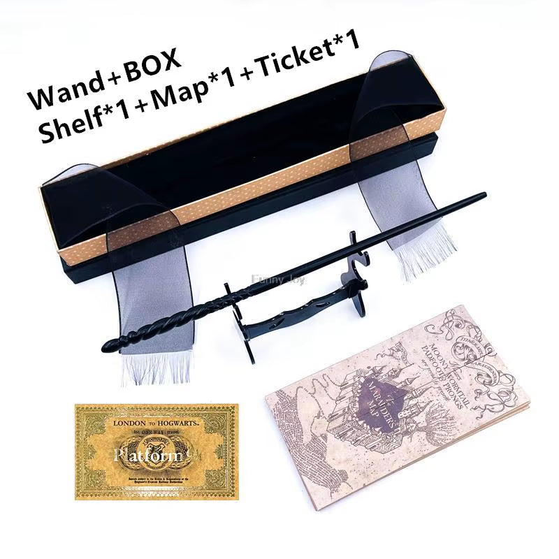 Enchanting Anime Cosplay Magic Metal Core Wand with Elegant Decorative Box - Perfect Children's Accessory Toy