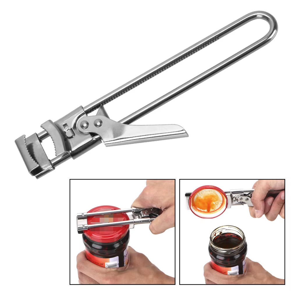 Ultimate Stainless Steel Can Opener & Jar Lid Gripper - Your Must-Have Kitchen Tool!