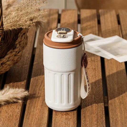 Smart Temperature Display Stainless Steel Insulated Car Mug - Perfect Gift for Beverage Lovers