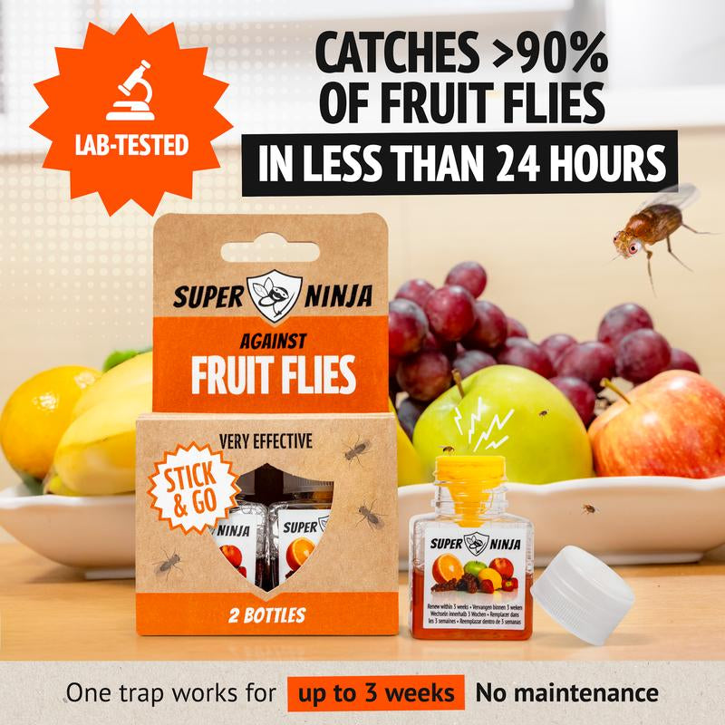 Super Ninja Fruit Fly Trap - Ultimate Indoor Solution for Fruit Fly Control - Eco-Friendly & Long-Lasting Effectiveness!