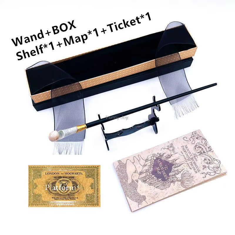 Enchanting Anime Cosplay Magic Metal Core Wand with Elegant Decorative Box - Perfect Children's Accessory Toy