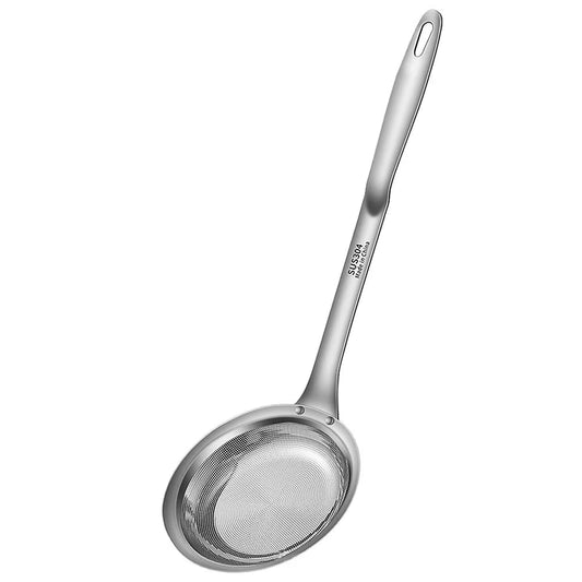 Elevate Your Cooking with the 304 Stainless Steel Fine Mesh Skimmer Spoon for Effortless Grease and Foam Removal