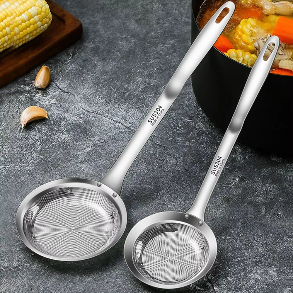 Elevate Your Cooking with the 304 Stainless Steel Fine Mesh Skimmer Spoon for Effortless Grease and Foam Removal