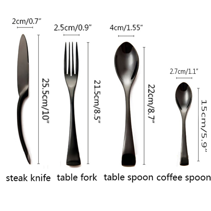 4pcs Stainless Steel Steak Knife Fork Spoon