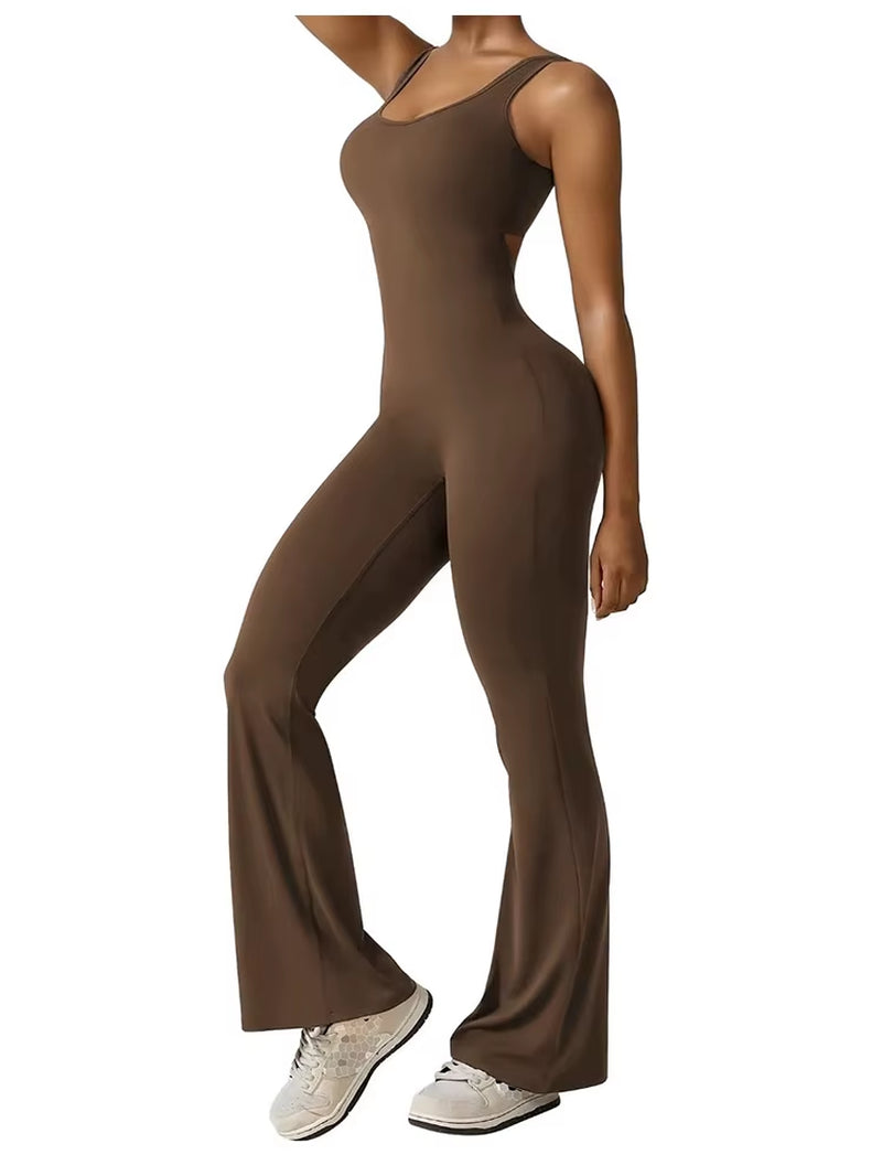2025 Summer Women's Backless Slim Fit Bodysuit - Perfect for Yoga & Sports