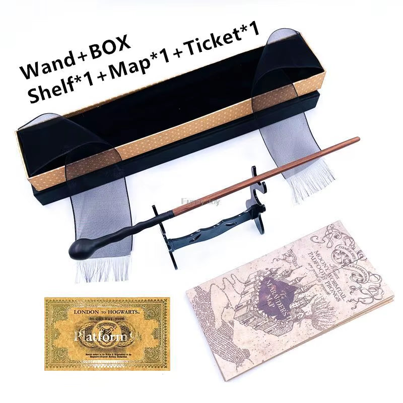 Enchanting Anime Cosplay Magic Metal Core Wand with Elegant Decorative Box - Perfect Children's Accessory Toy