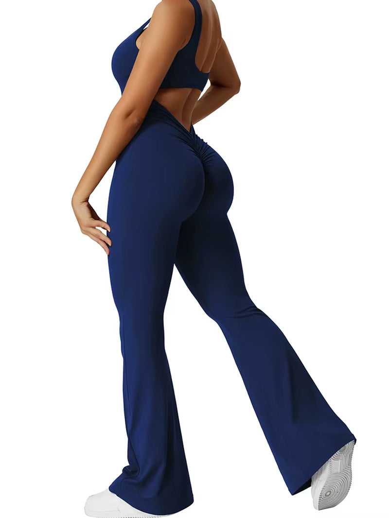 2025 Summer Women's Backless Slim Fit Bodysuit - Perfect for Yoga & Sports