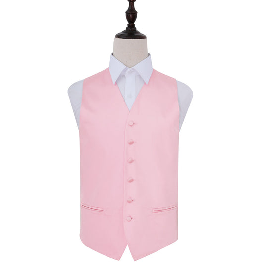 Plain Satin Waistcoat - Baby Pink, 42'